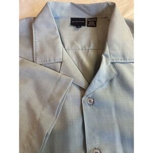 After Dark Mint Green Retro‎ Style Short Sleeve Button Down Shirt- Size 2XL